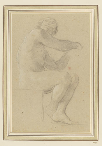 The vault of the church of S Luigi dei Francesi: a study for the right-hand seated figure in a variant pose The vault of the church of S Luigi dei Francesi: a study for the right-hand seated figure in a variant pose