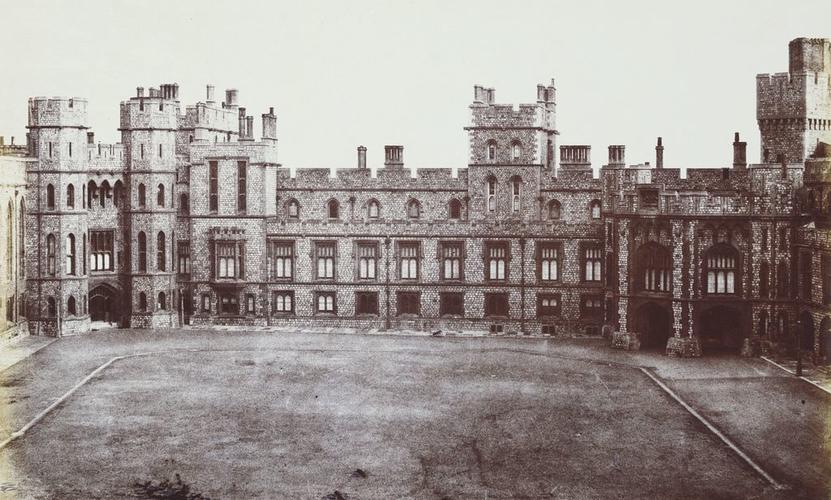 View of the Equerries Entrance and the Sovereign's Entrance, in the Quadrangle, Windsor Castle. [Windsor Castle]