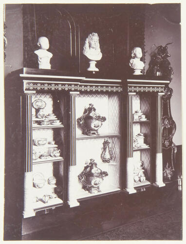 Bookcase with Sevres porcelain, Grand Corridor, Windsor Castle Bookcase with Sevres porcelain, Grand Corridor, Windsor Castle