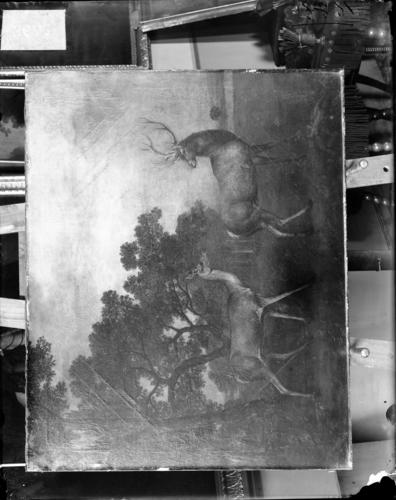 Glass plate negative of a painting Glass plate negative of a painting
