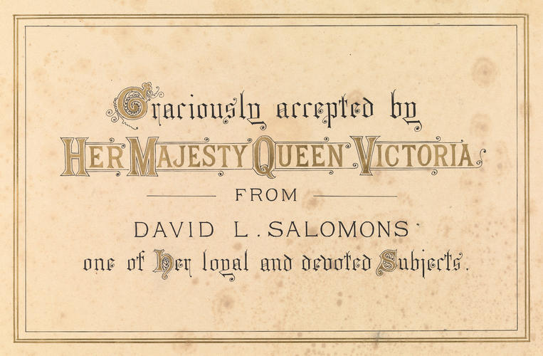 Album: Photographs. Golden Jubilee 1887, by Sir David Salomons Album: Photographs. Golden Jubilee 1887, by Sir David Salomons