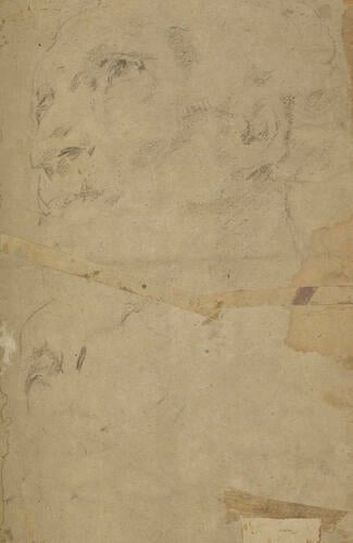 Recto: A study of drapery. Verso: A study of part of a male head Recto: A study of drapery. Verso: A study of part of a male head
