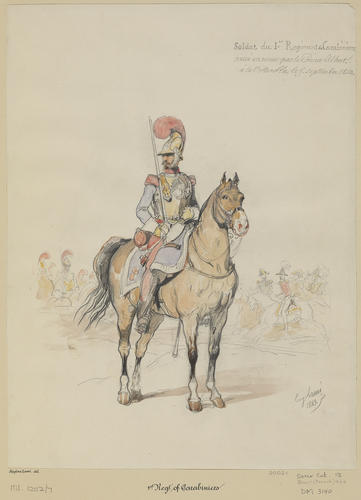 Study of a cavalry soldier of the 1st Regiment of the Carabiniers Study of a cavalry soldier of the 1st Regiment of the Carabiniers