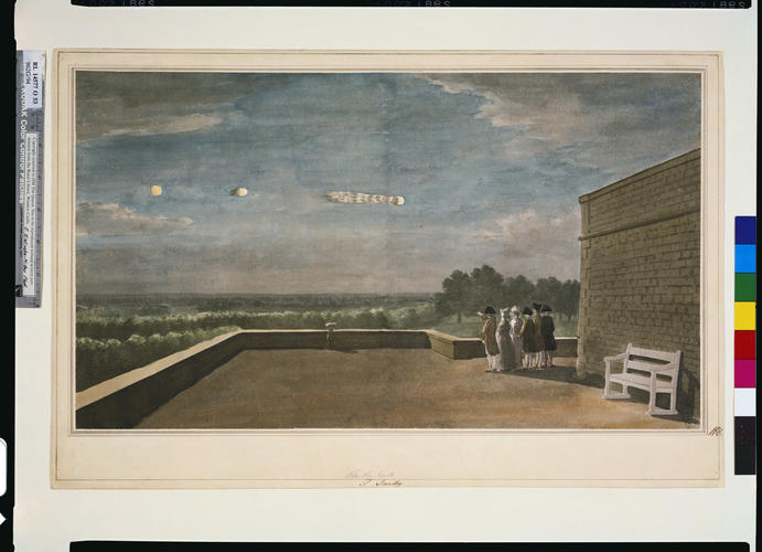 The meteor of 1783 seen from the east end of the North Terrace
