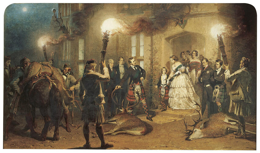 Evening at Balmoral Castle: The Stags brought Home Evening at Balmoral Castle: The Stags brought Home