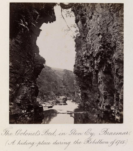 The Colonel's Bed in Glen Ey, Braemar. (A hiding-place during the Rebellion of 1715) The Colonel's Bed in Glen Ey, Braemar. (A hiding-place during the Rebellion of 1715)