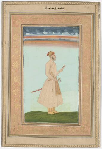 Master: Mughal album of portraits, animals and birds.
Item: Portrait of Lutfullah Khan and painting of a chukar partridge