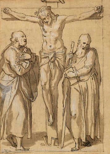 Christ on the Cross between St Peter and St Paul Christ on the Cross between St Peter and St Paul