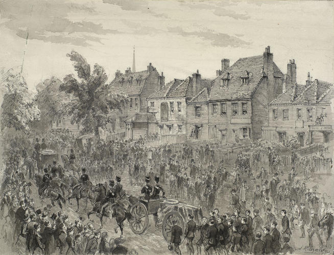 The Prince Imperial's funeral procession arriving at Chislehurst, 11 July 1879 The Prince Imperial's funeral procession arriving at Chislehurst, 11 July 1879