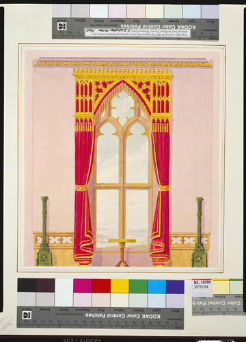 Design for The Drawing Room (Room 240), Windsor Castle, south elevation, c. 1826