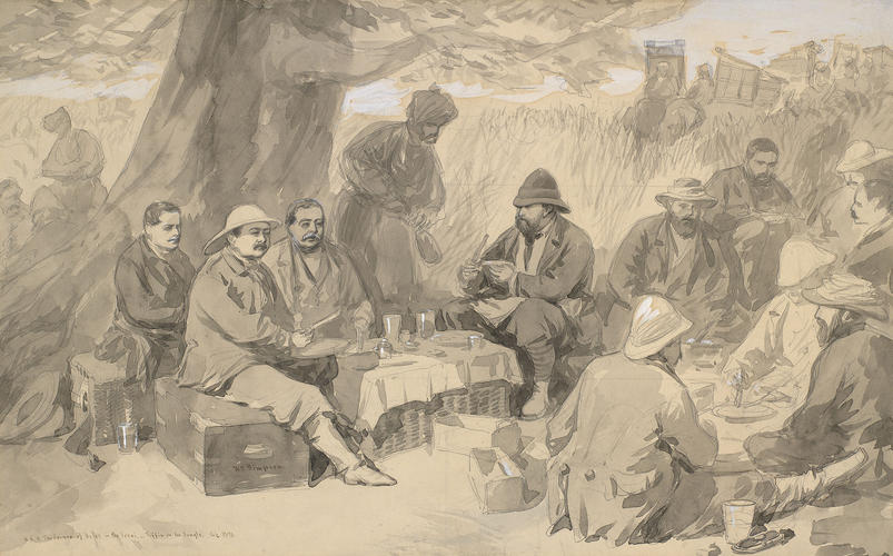 Visit of the Prince of Wales to India, November 1875 - January 1876: Tiffin in the jungle in the Terai