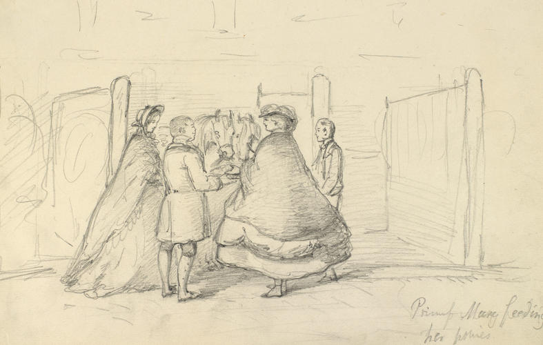 Princess Mary feeding her ponies