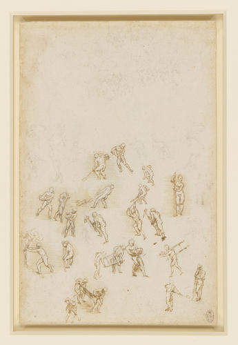 Recto: Studies of men in action. Verso: Studies of men in action Recto: Studies of men in action. Verso: Studies of men in action