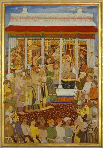 Master: Padshahnamah پادشاهنامه (The Book of Emperors)
Item: The Weighing of Shah-Jahan on his 42nd lunar birthday (23 October 1632) Master: Padshahnamah پادشاهنامه (The Book of Emperors)
Item: The Weighing of Shah-Jahan on his 42nd lunar birthday (23 October 1632)