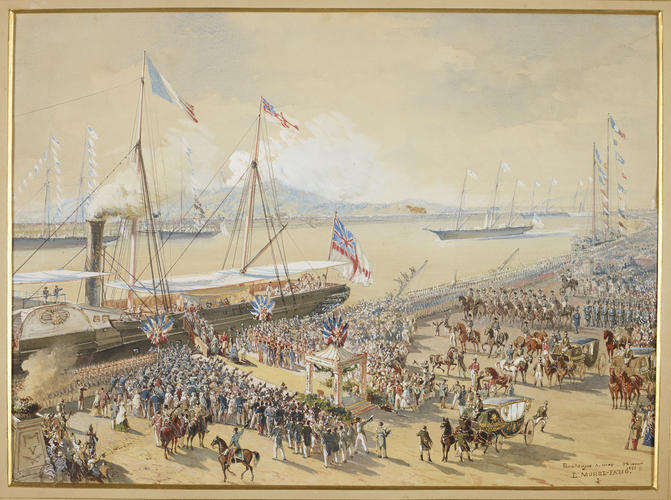 Queen Victoria and Prince Albert landing at Boulogne, 18 August 1855