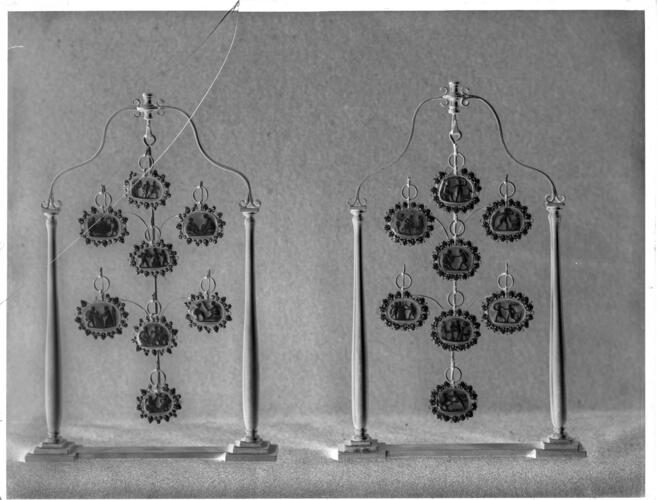 Glass plate negative of cameos Glass plate negative of cameos