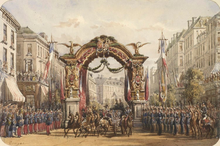 Royal visit to Napoleon III: Queen Victoria's entry into Paris, 18 August 1855