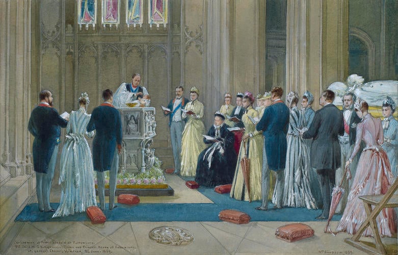 Christening of Prince Leopold of Battenberg in St George's Chapel, Windsor Castle, 29 June 1889