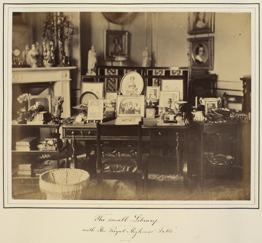 'The Small Library. With Her Royal Highness' Table. '