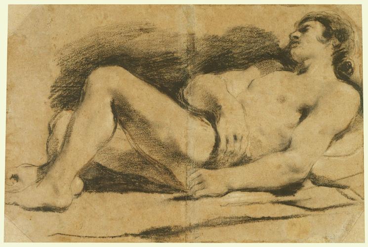 A recumbent male nude