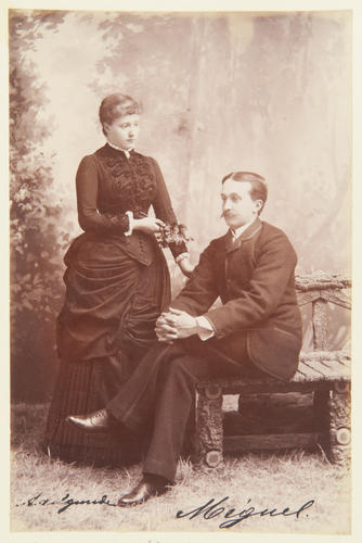 Don. Miguel of Braganza and his sister, Princess Adelgunde, c. late 1880's. [Album: Photographic Portraits vol. 6/64 1888-1893]