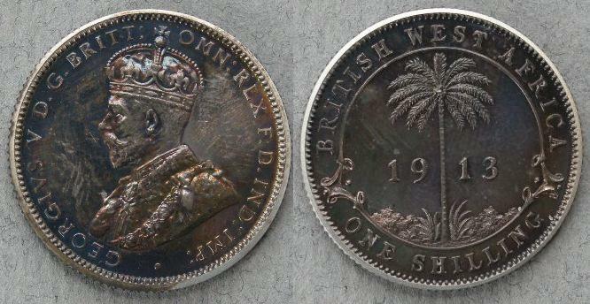 British West Africa. Proof shilling, 1913 British West Africa. Proof shilling, 1913