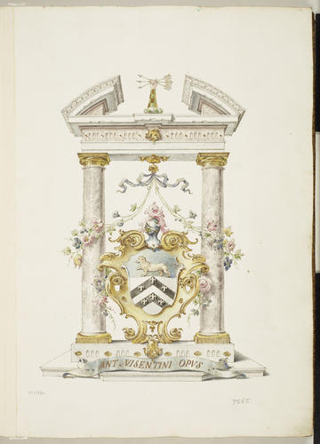 The title to a volume of Visentini's drawings The title to a volume of Visentini's drawings