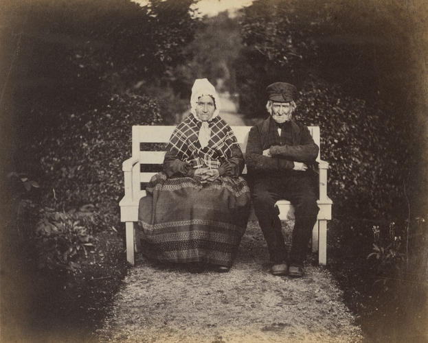 'The old Gardener Simpson at Corbie Ha (Abergeldie) and his wife' 'The old Gardener Simpson at Corbie Ha (Abergeldie) and his wife'