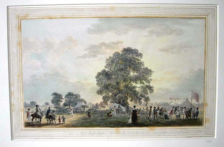 View in Hyde Park looking towards the Uxbridge Road during the Encampment in 1780