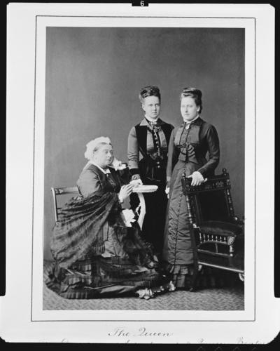 Queen Victoria, the Duchess of Edinburgh, and Princess Beatrice, 1877 [in Portraits of Royal Children Vol. 22 1877-78]