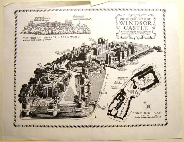 Master: Prints relating to a Windsor Castle guide book
Item: Pictorial map of Windsor Castle