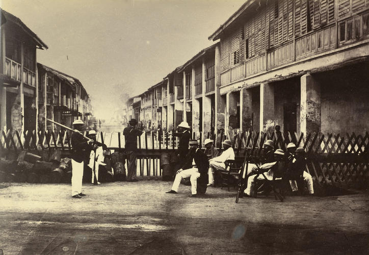 Group portrait on Beach Street during Penang Riots