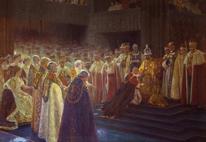 The Coronation of King George V; Edward, Prince of Wales doing Homage