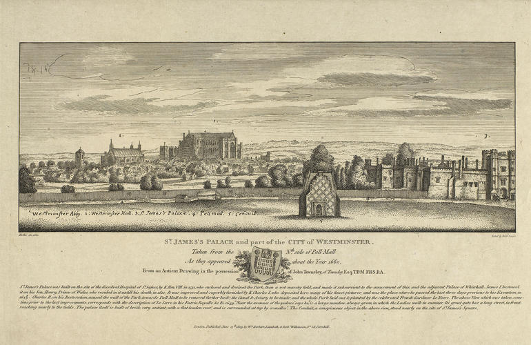 St James's Palace and the city of Westminster, 1660