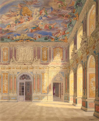 Views of Schloss Brühl: the Marble Hall or Gartensaal Views of Schloss Brühl: the Marble Hall or Gartensaal
