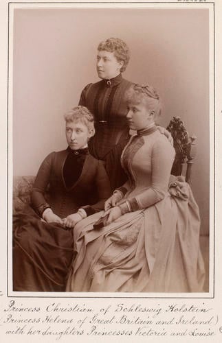 Helena, Princess Christian of Schleswig-Holstein, and her daughters, 1887 Helena, Princess Christian of Schleswig-Holstein, and her daughters, 1887