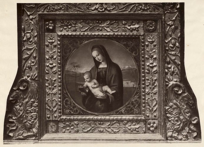 The Virgin and Child reading in a landscape ['The Conestabile Madonna']