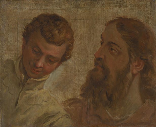 Heads of a Boy and a Bearded Man (an Apostle)