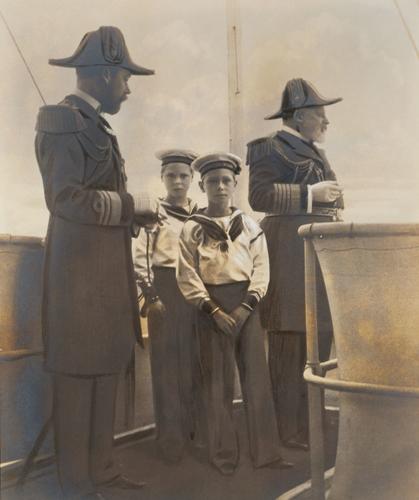 King Edward VII, George, Prince of Wales, Prince Edward and Prince Albert of Wales, 1905