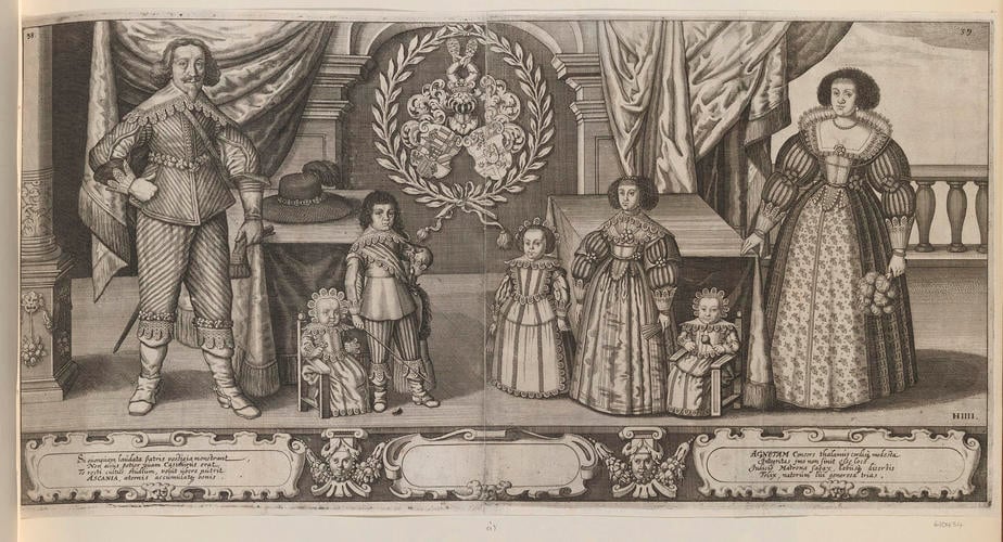 [Johann Kasimir, Prince of Anhalt-Dessau and Agnes of Hesse-Kassel, Princess of Anhalt-Dessau with their five children]