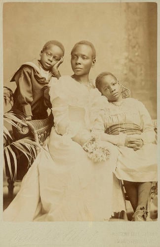 Mrs Victoria Randle with her two children