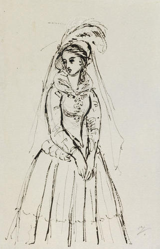 Master: Princes' and Princesses' drawings: Album 8
Item: A female figure in historical dress Master: Princes' and Princesses' drawings: Album 8
Item: A female figure in historical dress