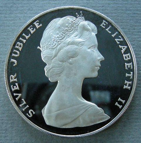 Bermuda. Proof $25, commemorating the Silver Jubilee of the Reign of Queen Elizabeth II, 1977