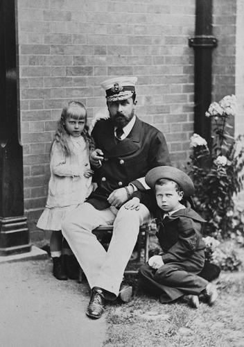 Alfred, Duke of Edinburgh, with his children, Prince Alfred and Princess Marie, 1881 [in Portraits of Royal Children Vol. 28 1881-1882]