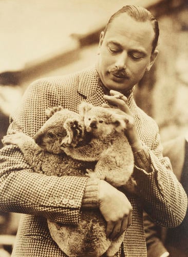 Prince Henry, Duke of Gloucester with a koala bear, Adelaide