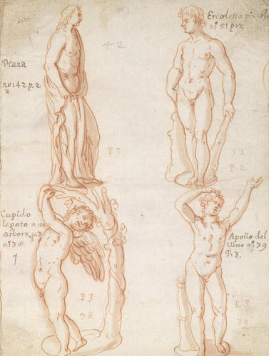 Four antique statues