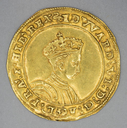England. Edward VI, half sovereign, mintmark swan