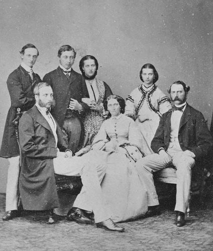 Group photograph including Albert Edward, Prince of Wales with Princess Alexandra of Denmark and her family, 1862