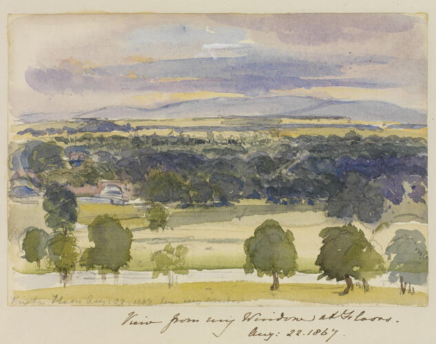 Master: SKETCHES FROM NATURE V. R. 1863 TO 1867
Item: View from my window at Floors