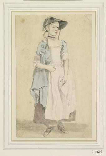A young girl, standing